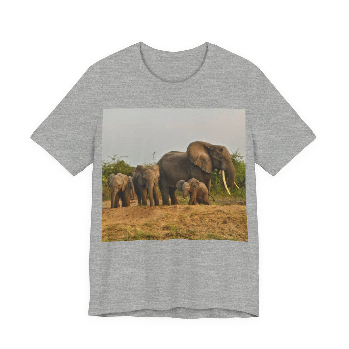 Elephant Herd Photo T‑Shirt — Wildlife Safari Tee