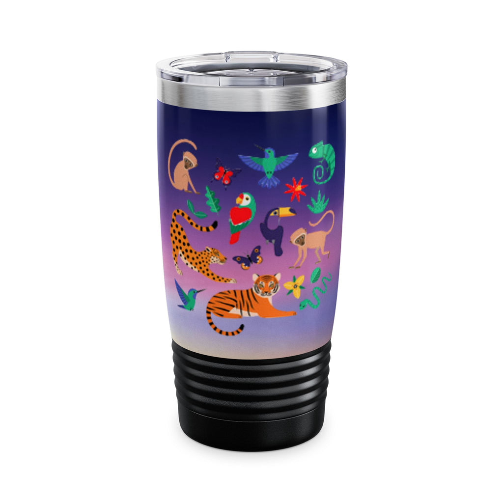 Jungle Animals 20oz Insulated Tumbler — Colorful Tropical Wildlife Design