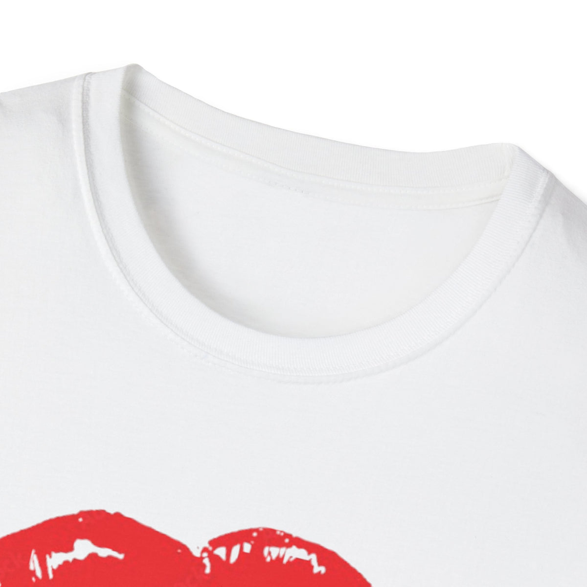 Kiss Mark T-Shirt — Red Lip Print Graphic Tee for Valentine’s Day & Gifts