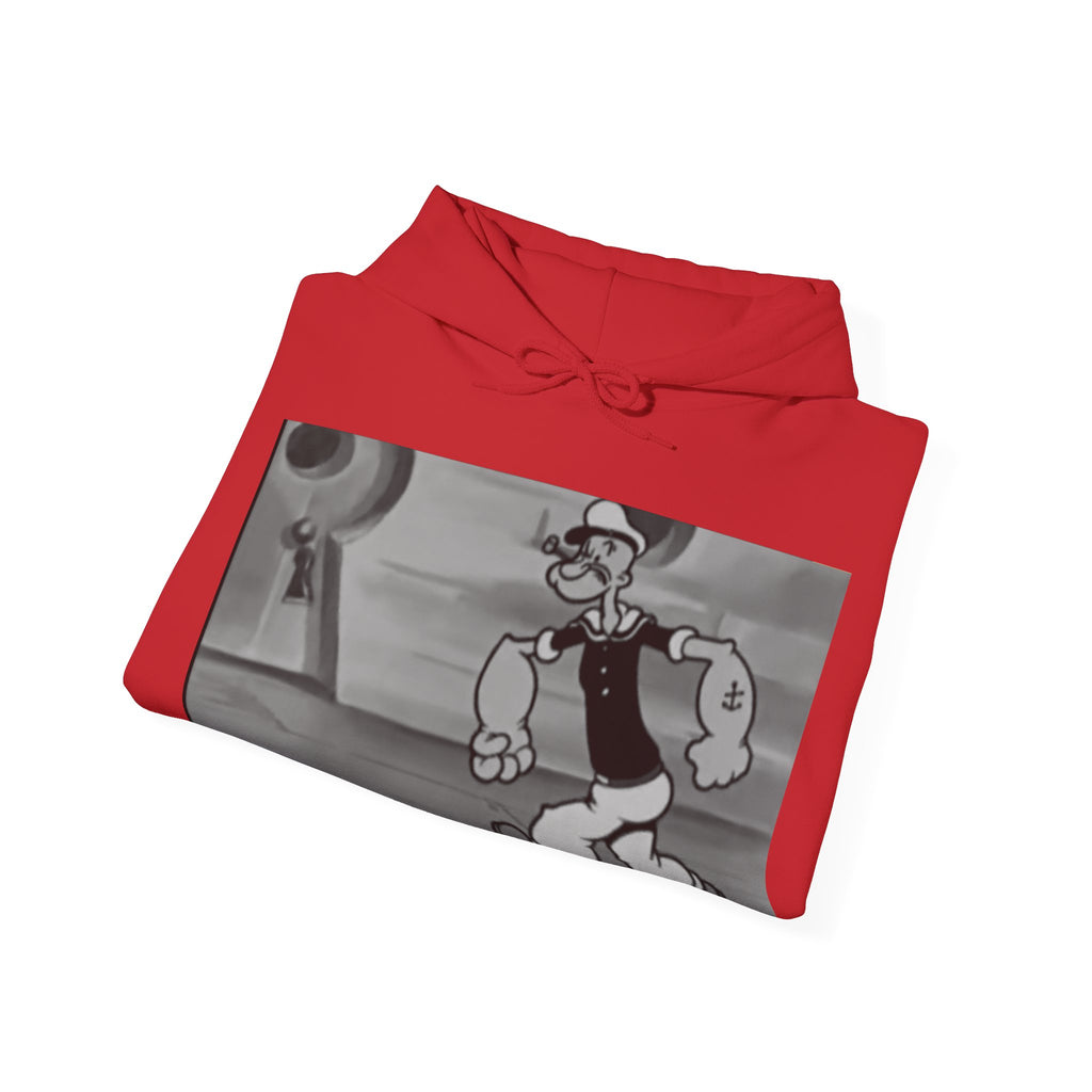 Popeye Vintage Cartoon & Colorful Forest Graphic Hoodie