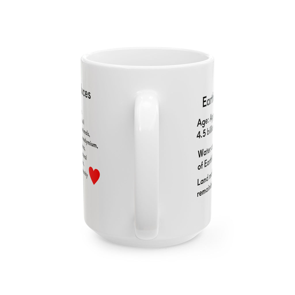 Earth Facts Ceramic Mug — Educational Planetary Coffee Cup (11oz, 15oz)