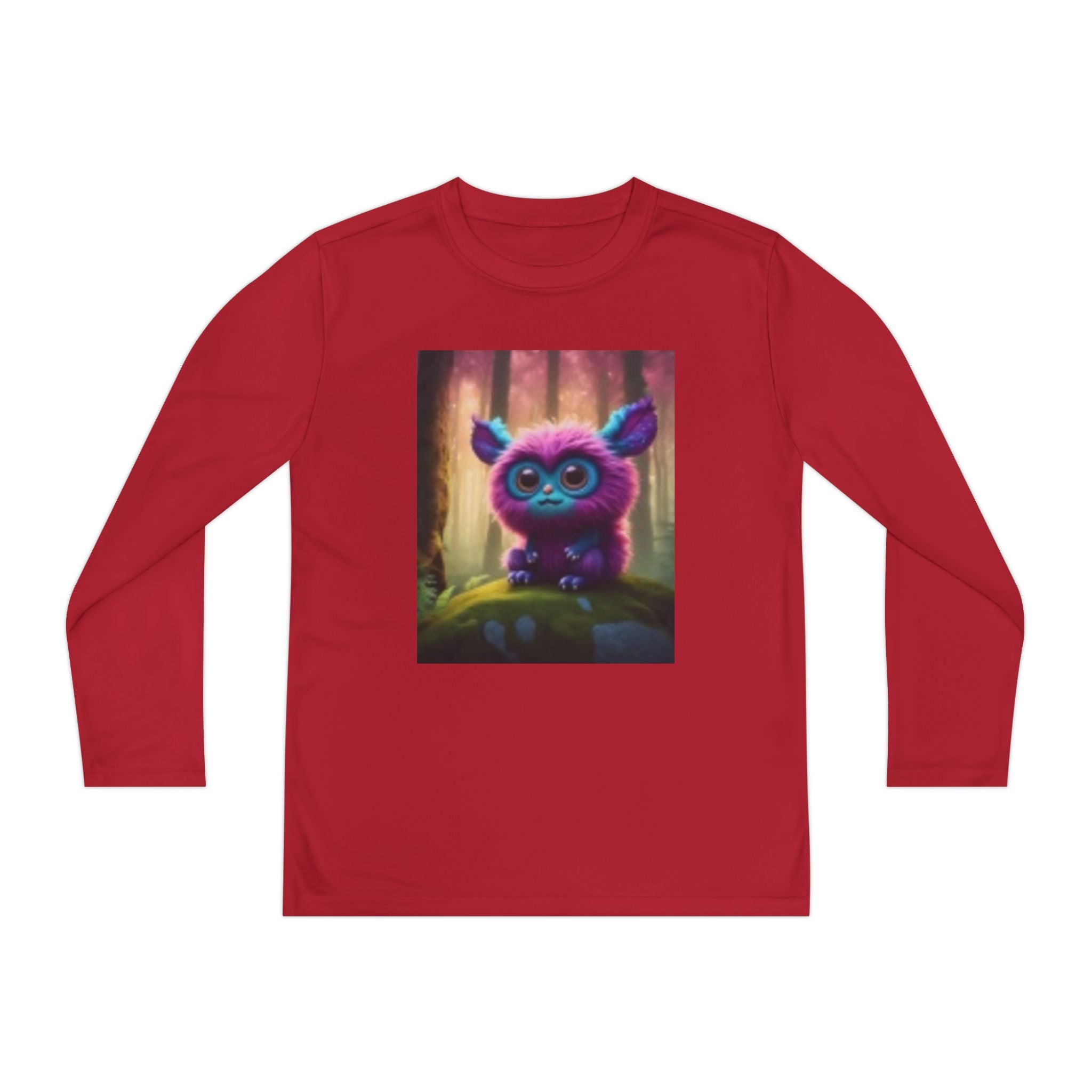 Youth Long Sleeve Tee – Cute Neon Forest Creature Graphic