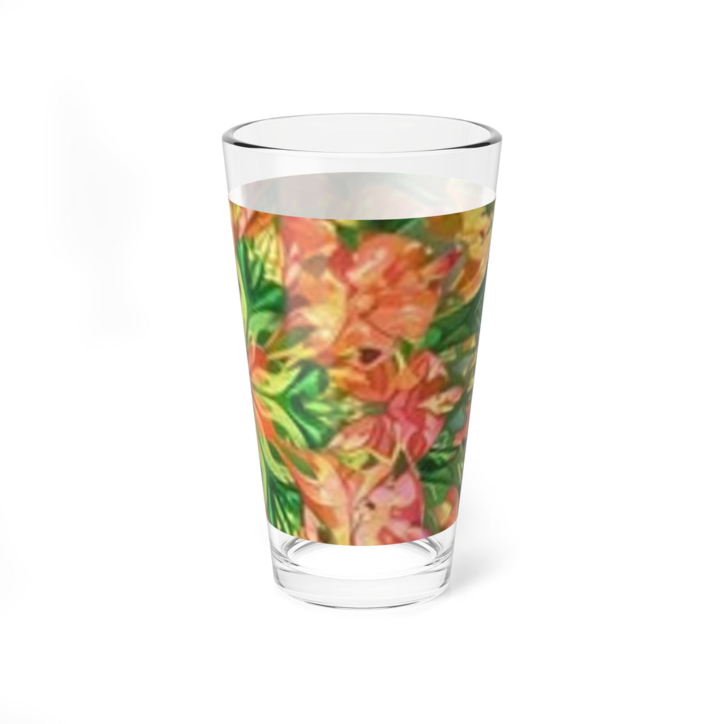 16oz Floral Kaleidoscope Mixing Glass – Vibrant Botanical Cocktail Pint
