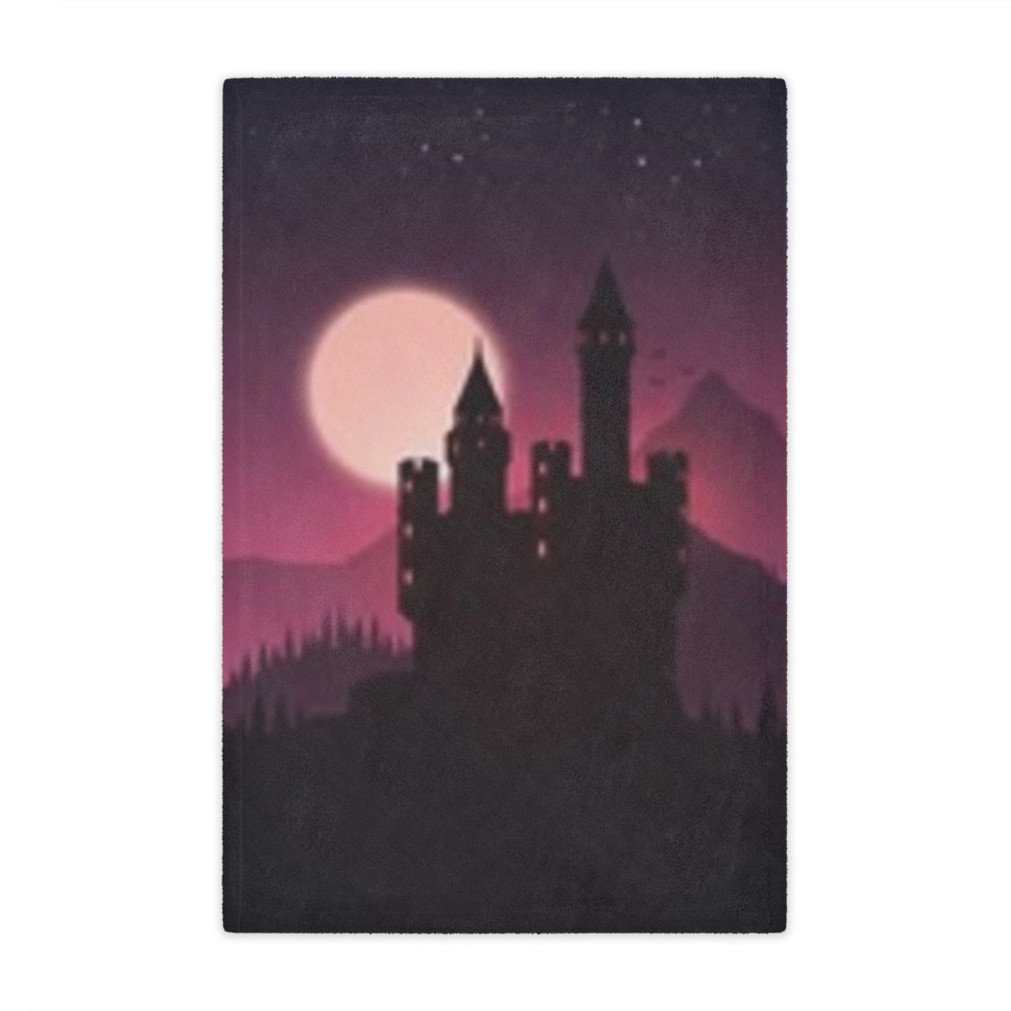 Castle Moon Minky Blanket — Gothic Moonlit Castle Throw for Cozy Nights