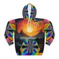 Psychedelic Sunset Hoodie — Rainbow Kaleidoscope All-Over Print Pullover
