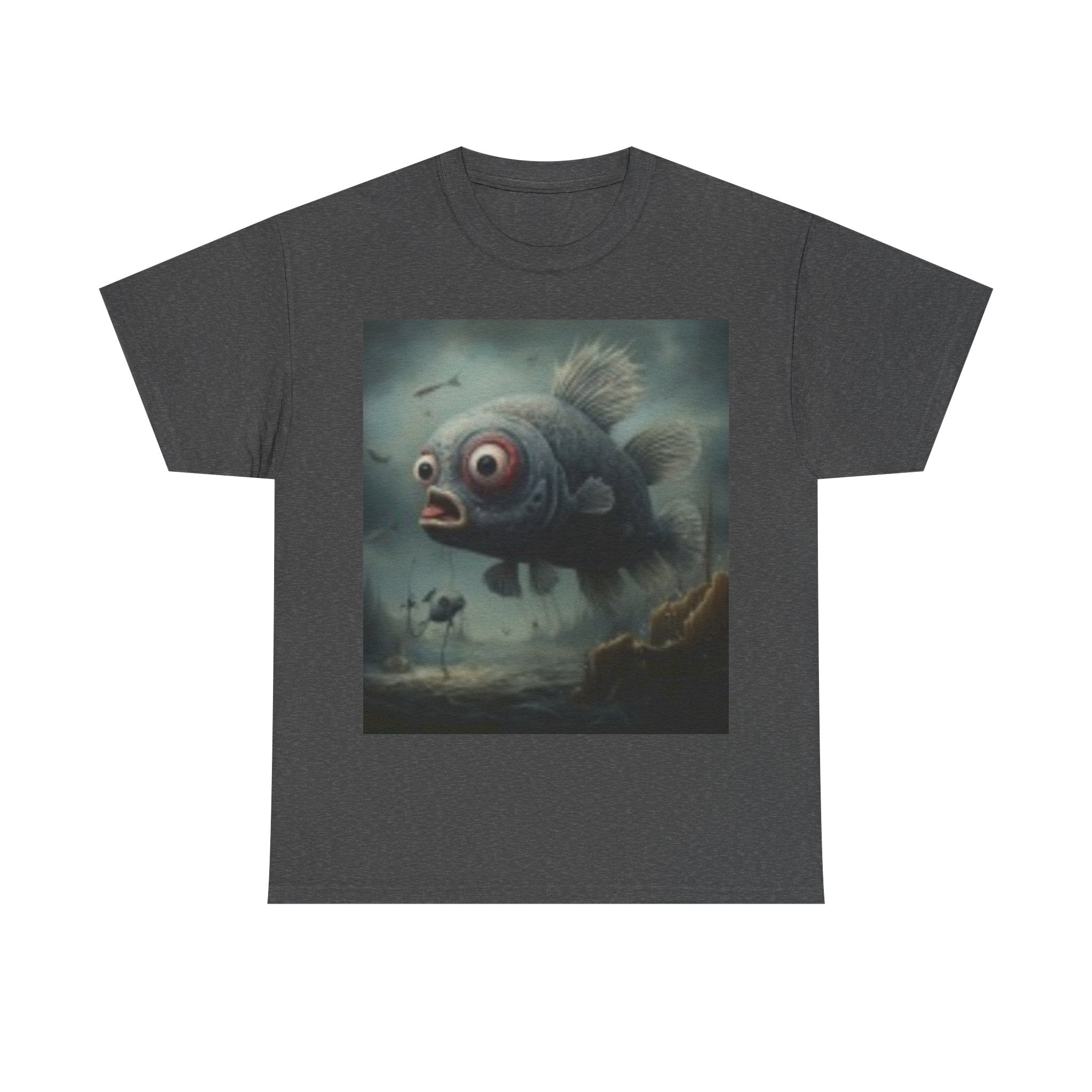 Surreal Big-Eyed Fish T-Shirt — Moody Underwater Art Tee