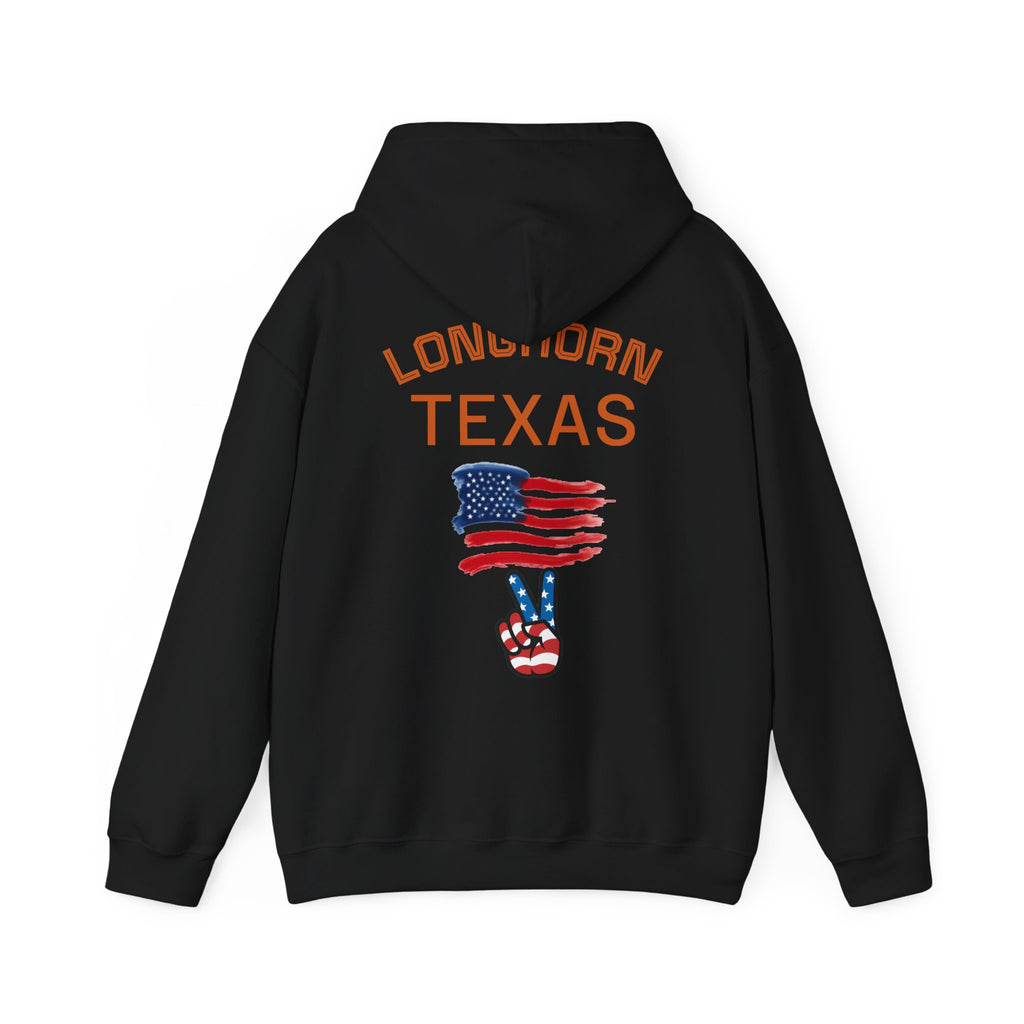 Longhorn Texas Hoodie — Patriotic American Flag Sweatshirt