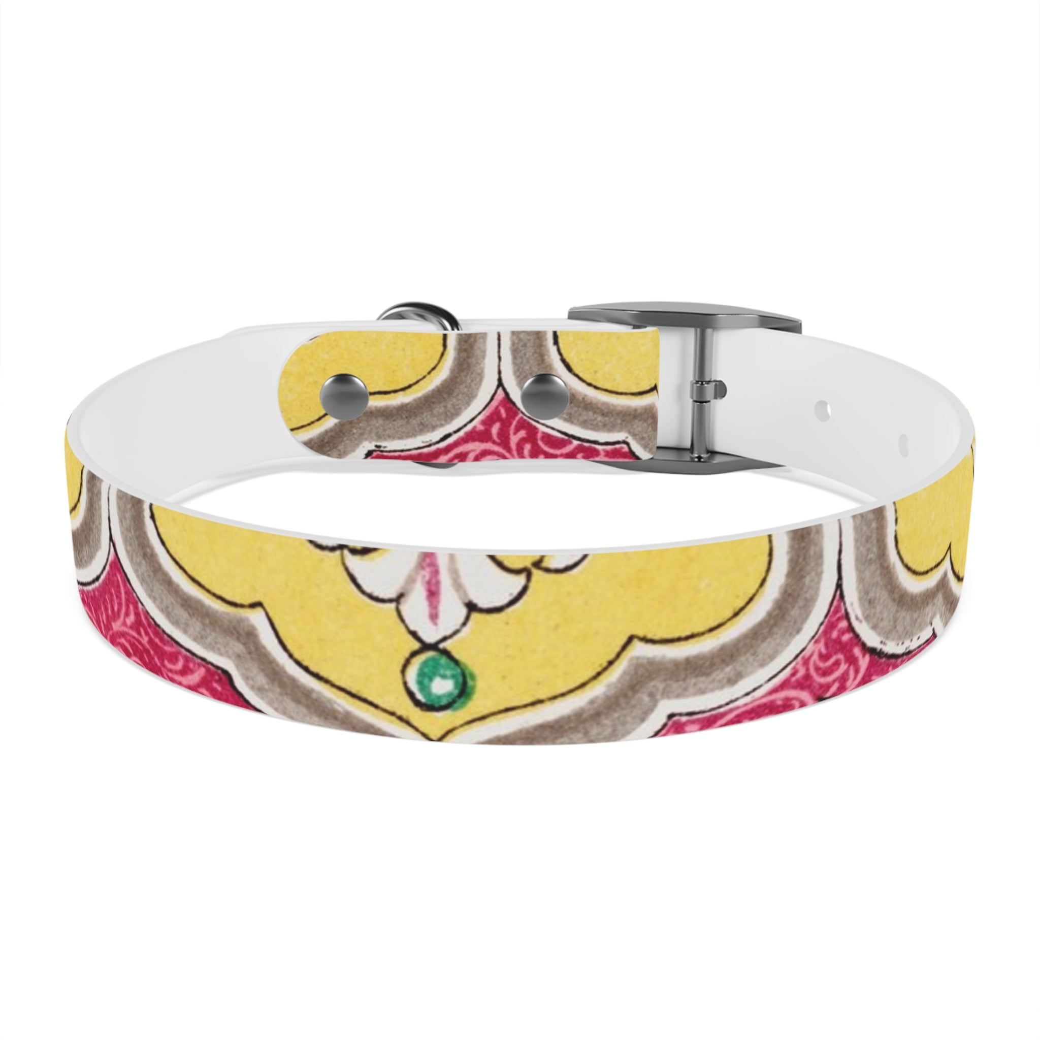 Floral Paisley Dog Collar — Pink Vintage Swirl Pattern