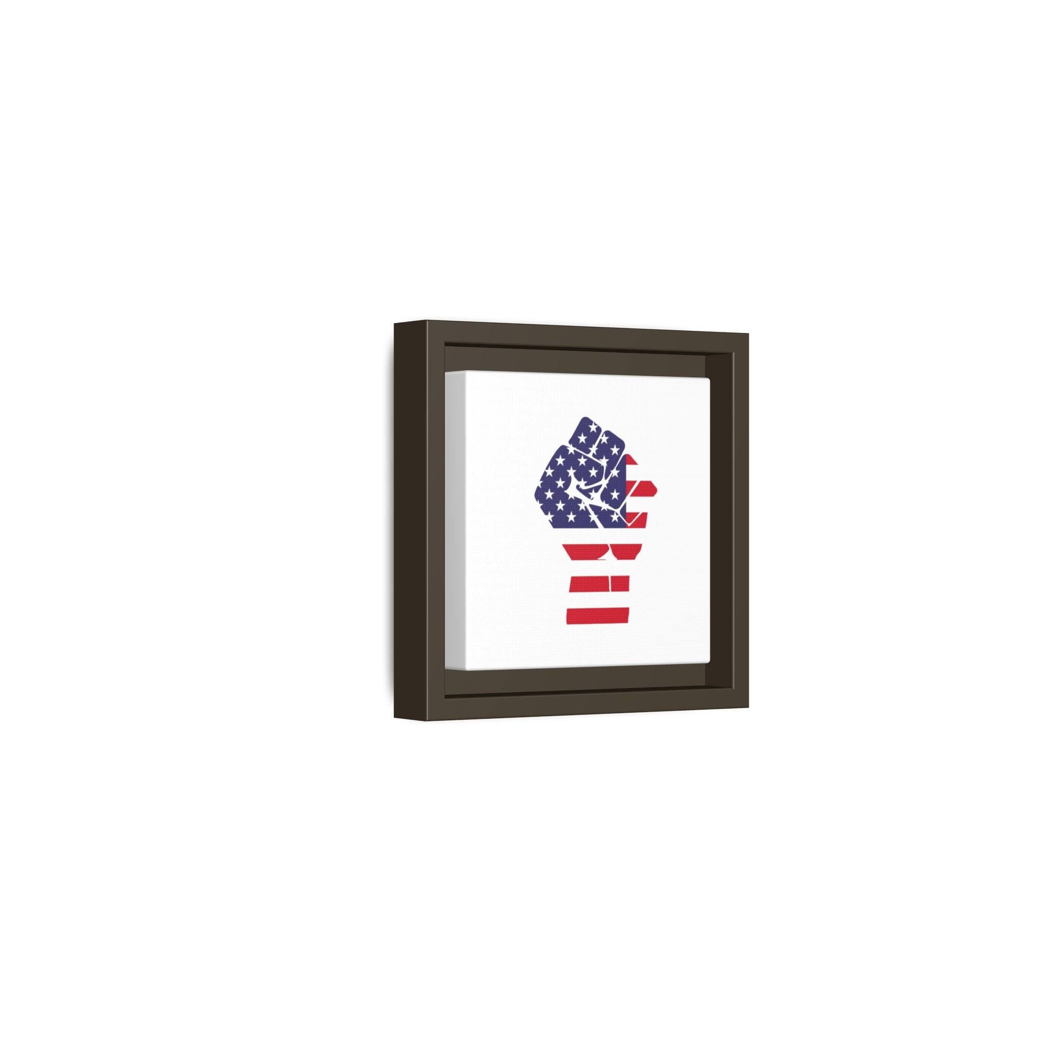 Framed Canvas Print – American Flag Fist Wall Art