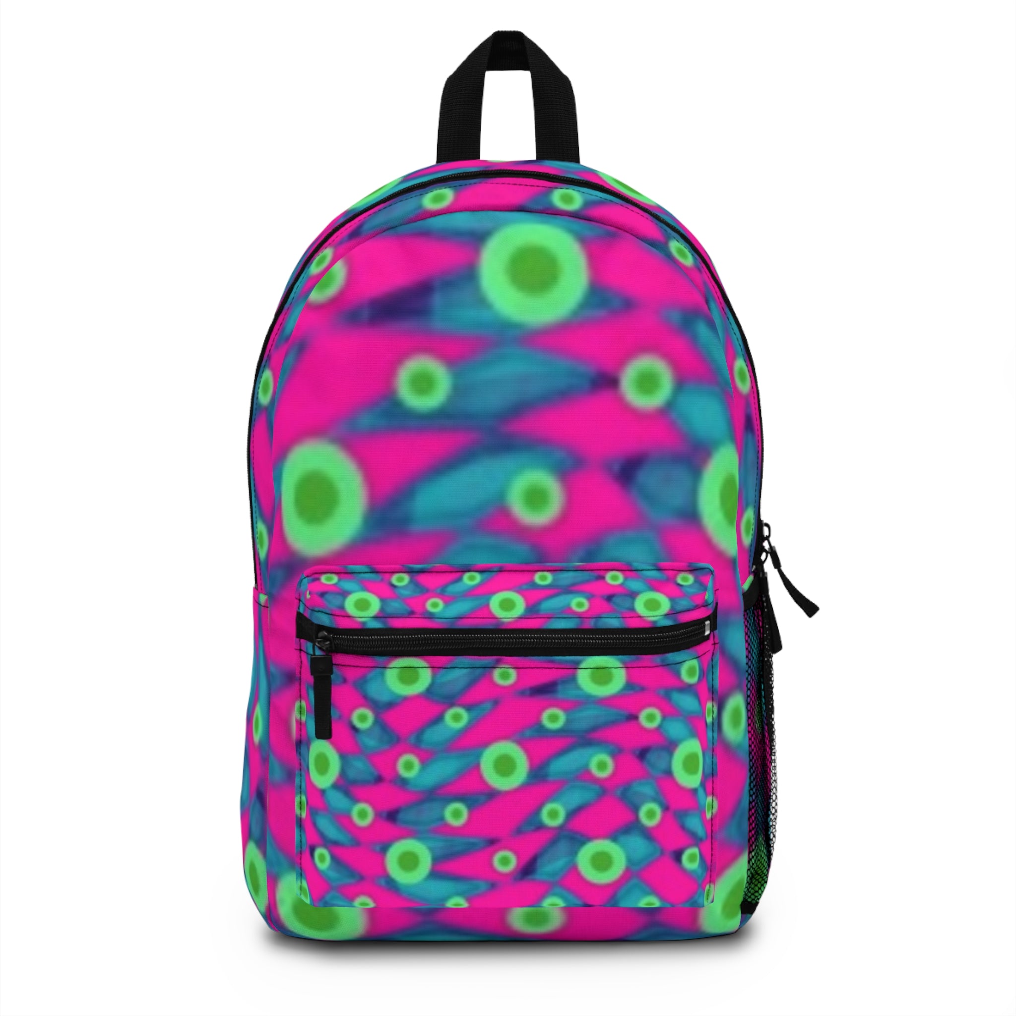 Backpack — Neon Retro Geometric Print School Backpack