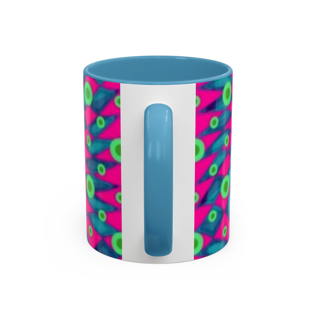 Abstract Neon Pattern Coffee Mug — Vibrant Retro Geometric Accent Mug (11/15oz)