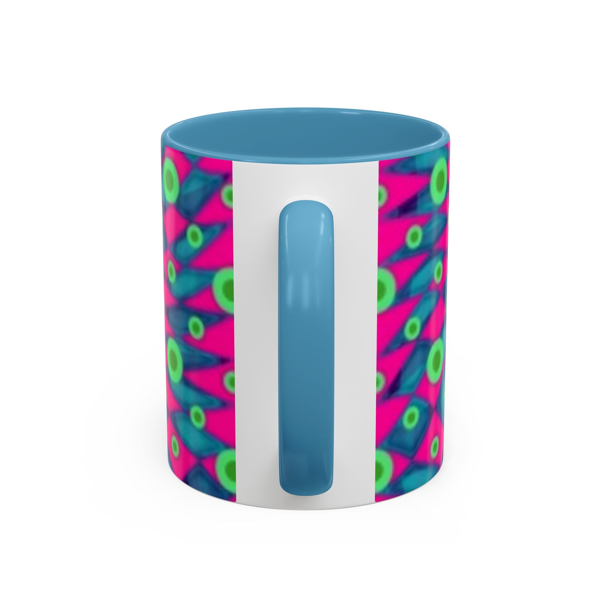 Abstract Neon Pattern Coffee Mug — Vibrant Retro Geometric Accent Mug (11/15oz)