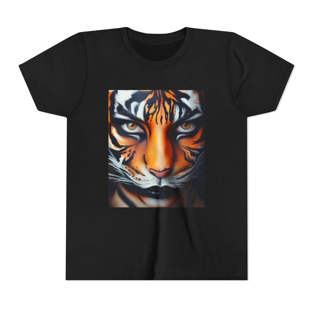 Youth Tiger Face Tee — Bold Orange Tiger Graphic Kids Shirt
