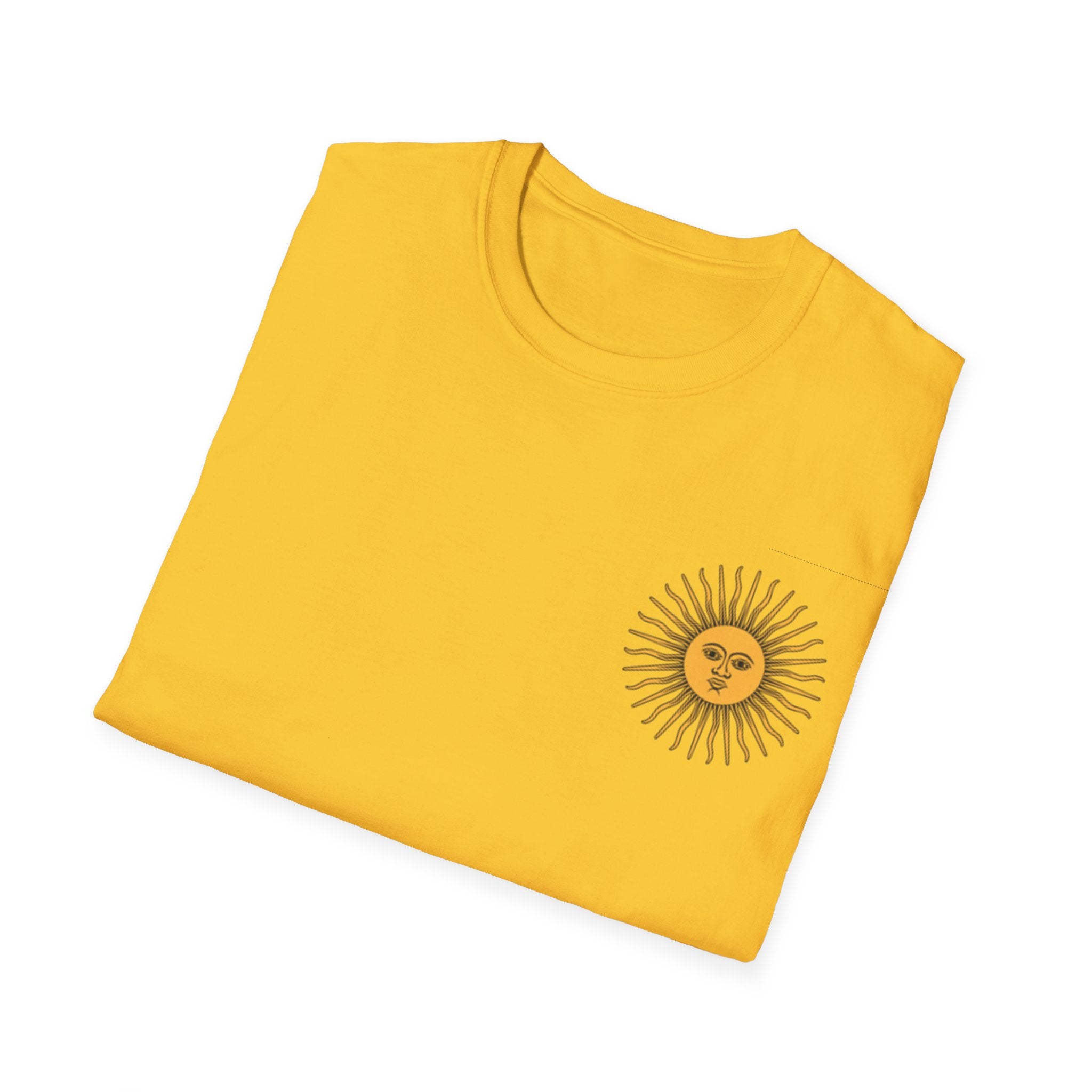 Sun Face Pocket Tee with Abstract Red Fox Back Print