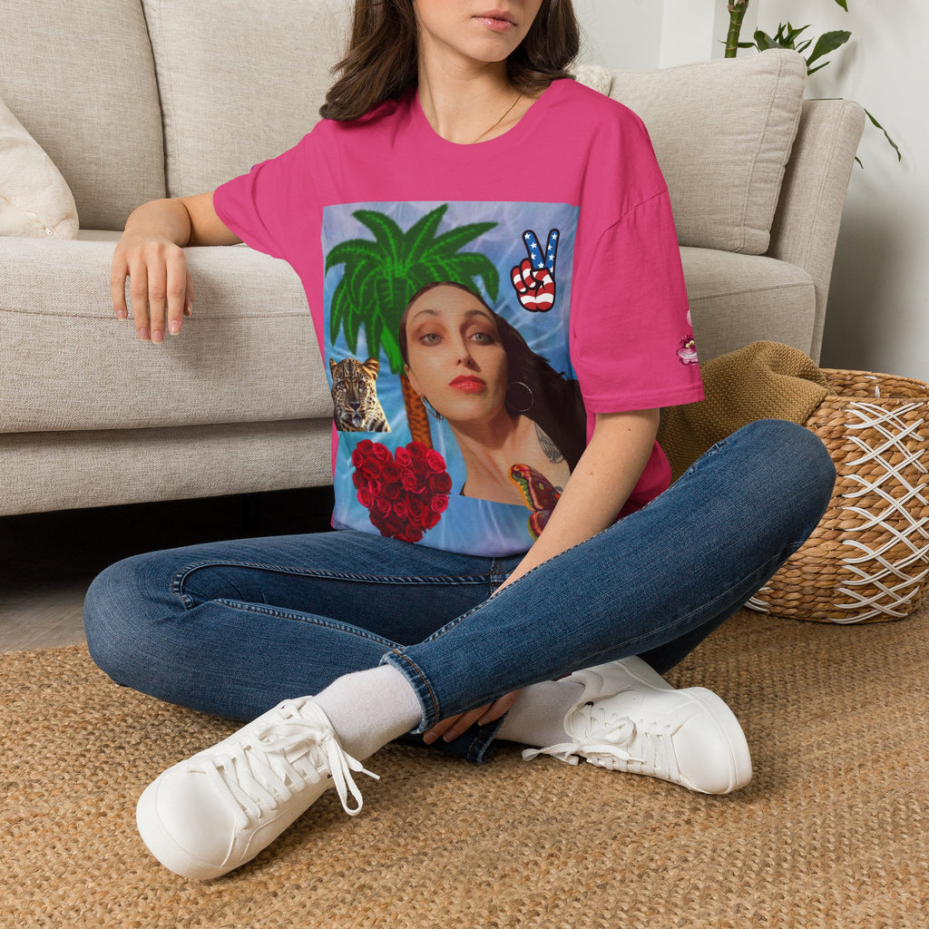Paisley Tee — Vintage Glam Face Print T‑Shirt