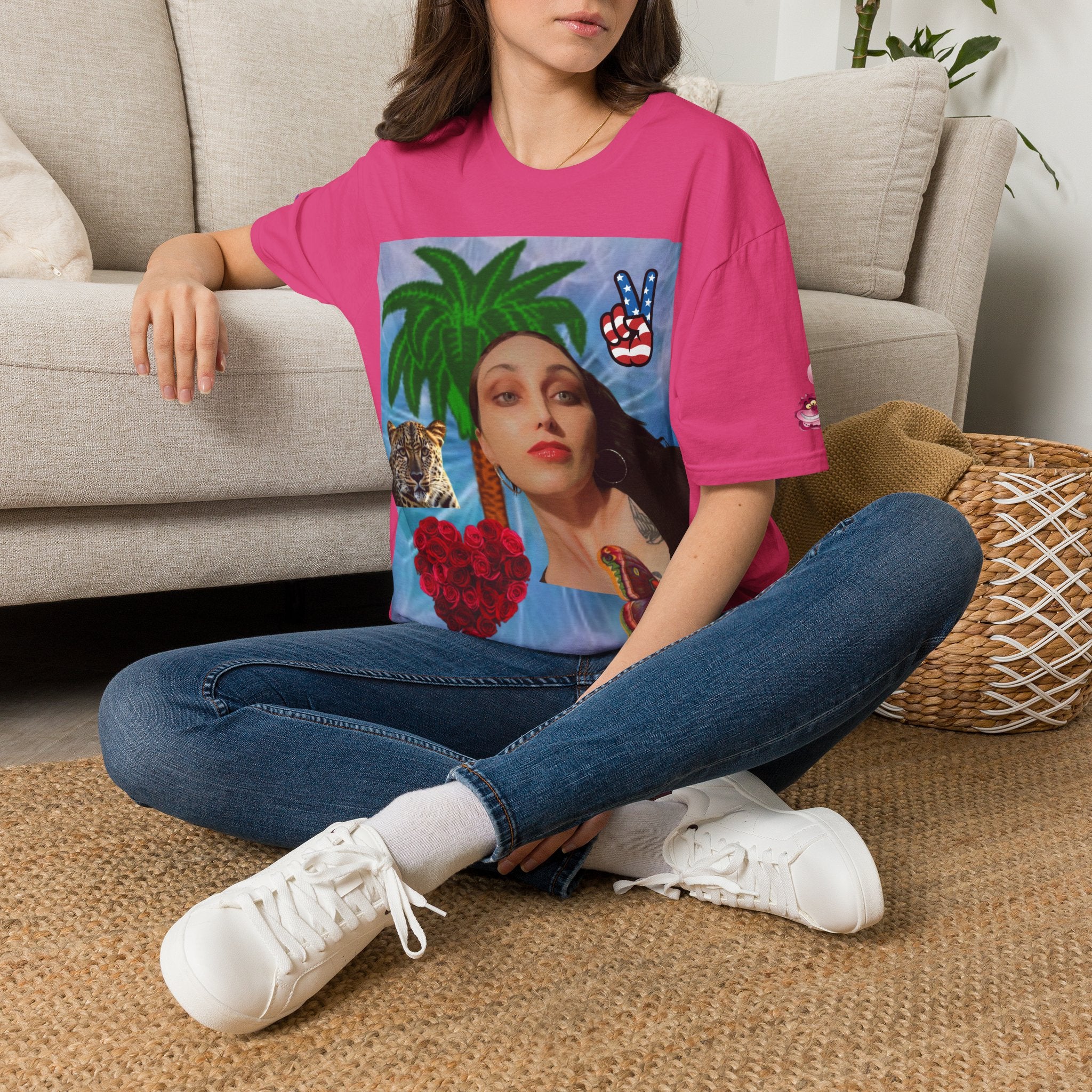 Paisley Tee — Vintage Glam Face Print T‑Shirt