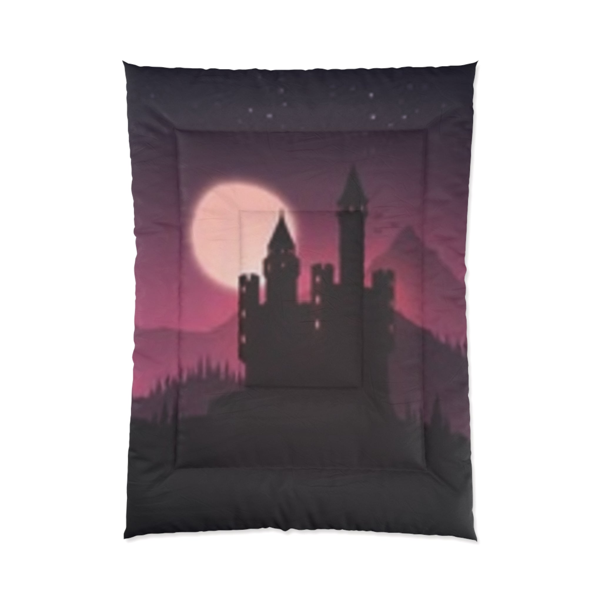 Castle Moonlight Comforter — Pink Purple Fantasy Bedding