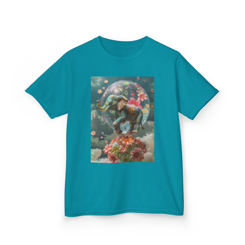 Kids Tee — Dreamy Floral Elephant Illustration