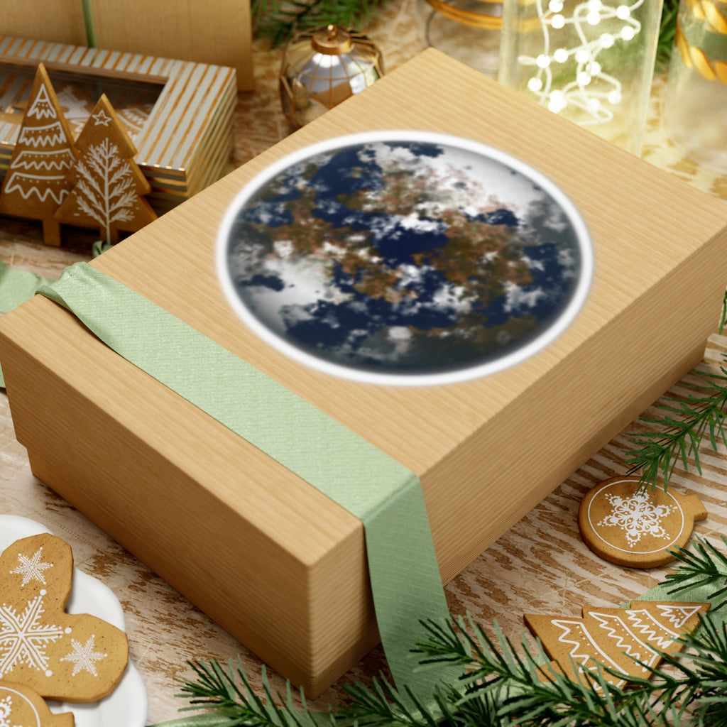 Planet Globe Sticker — Earth-Like Fantasy World Decal Books, backpacks, Mirror & Gift