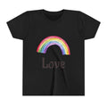 Youth T-shirt — Watercolor Rainbow & Paint Stroke American Flag Kids Shirt