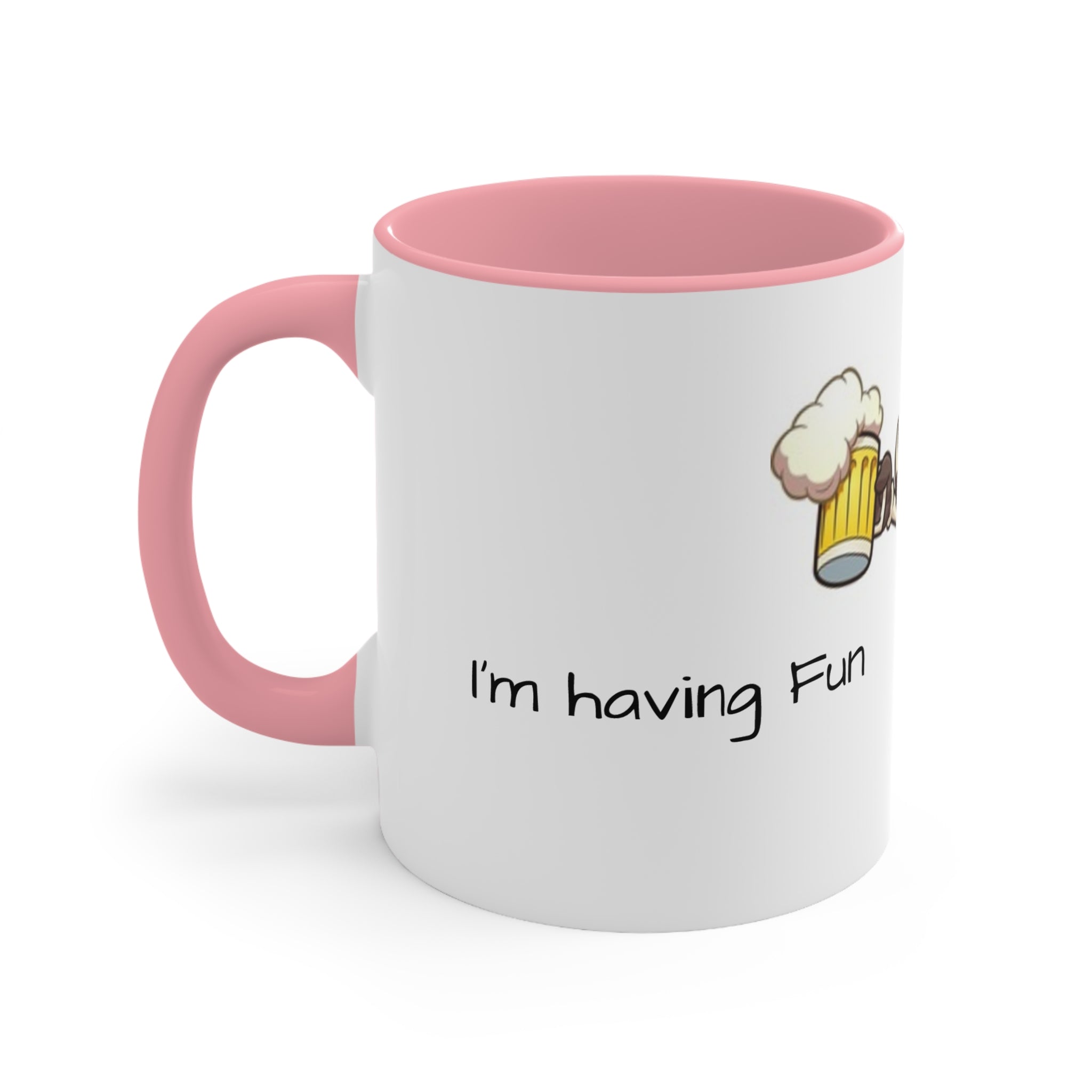 Funny Cow Beer Accent Mug — Pink Interior Coffee Cup for Farm, Brewery & Party Gifts