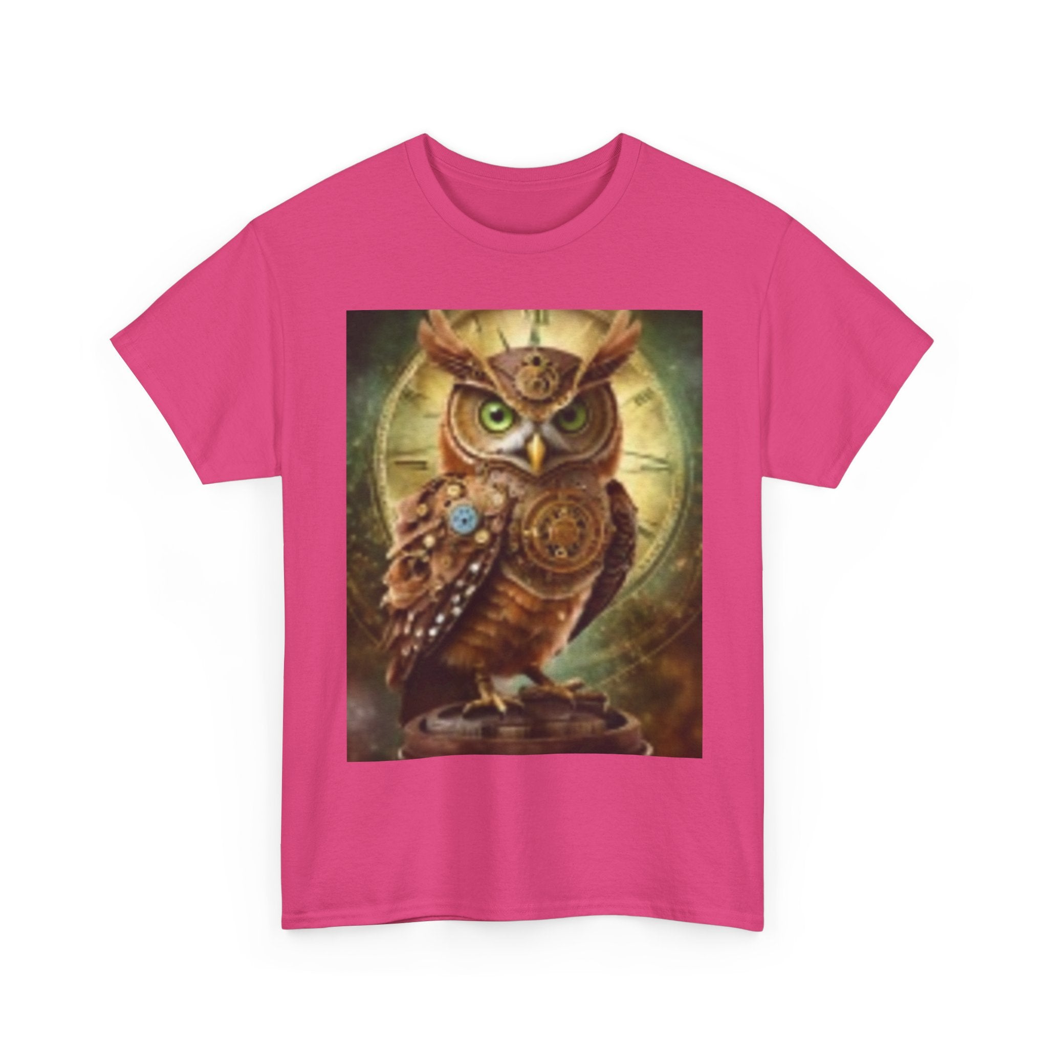 Steampunk Owl Graphic Tee — Vintage Mechanical Owl T-Shirt