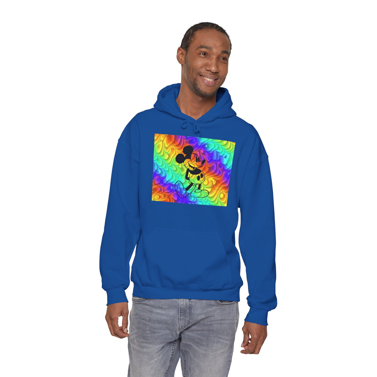 Mickey Mouse Rainbow Colors Unisex Heavy Blend Hooded Sweatshirt Warm & Cozy