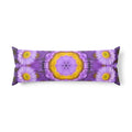 Floral Kaleidoscope Body Pillow — Purple & Yellow Daisy Comfort