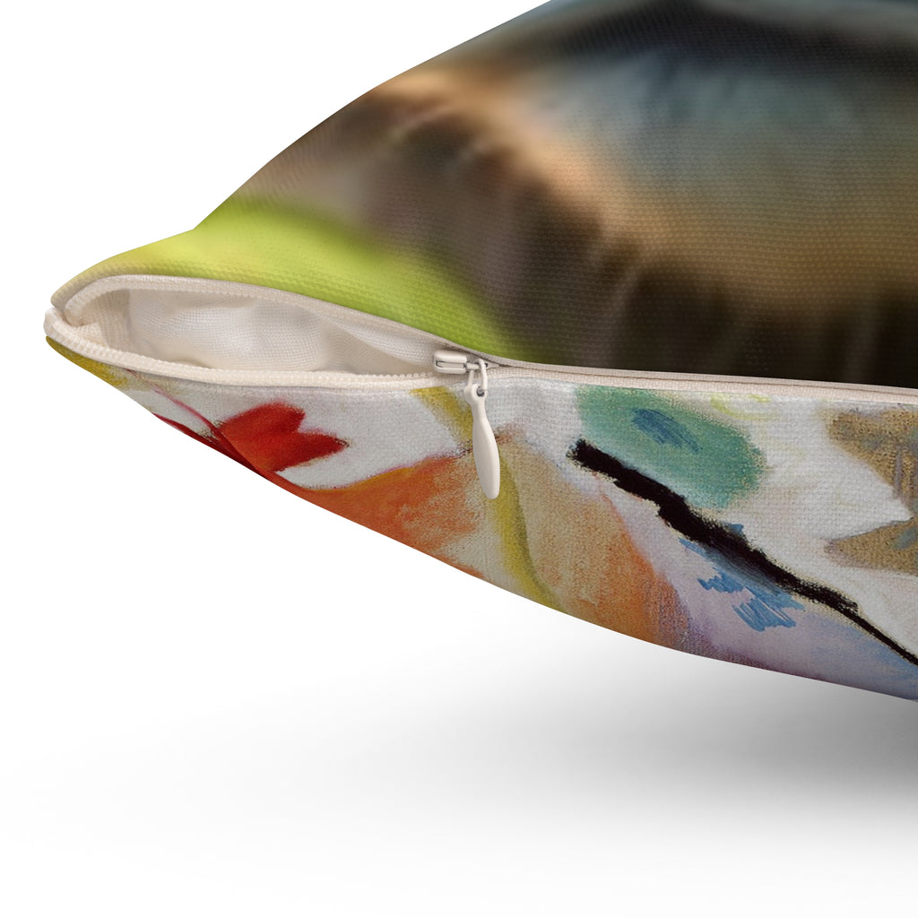 Decorative Pillow Cat Face & Colorful Geometrics