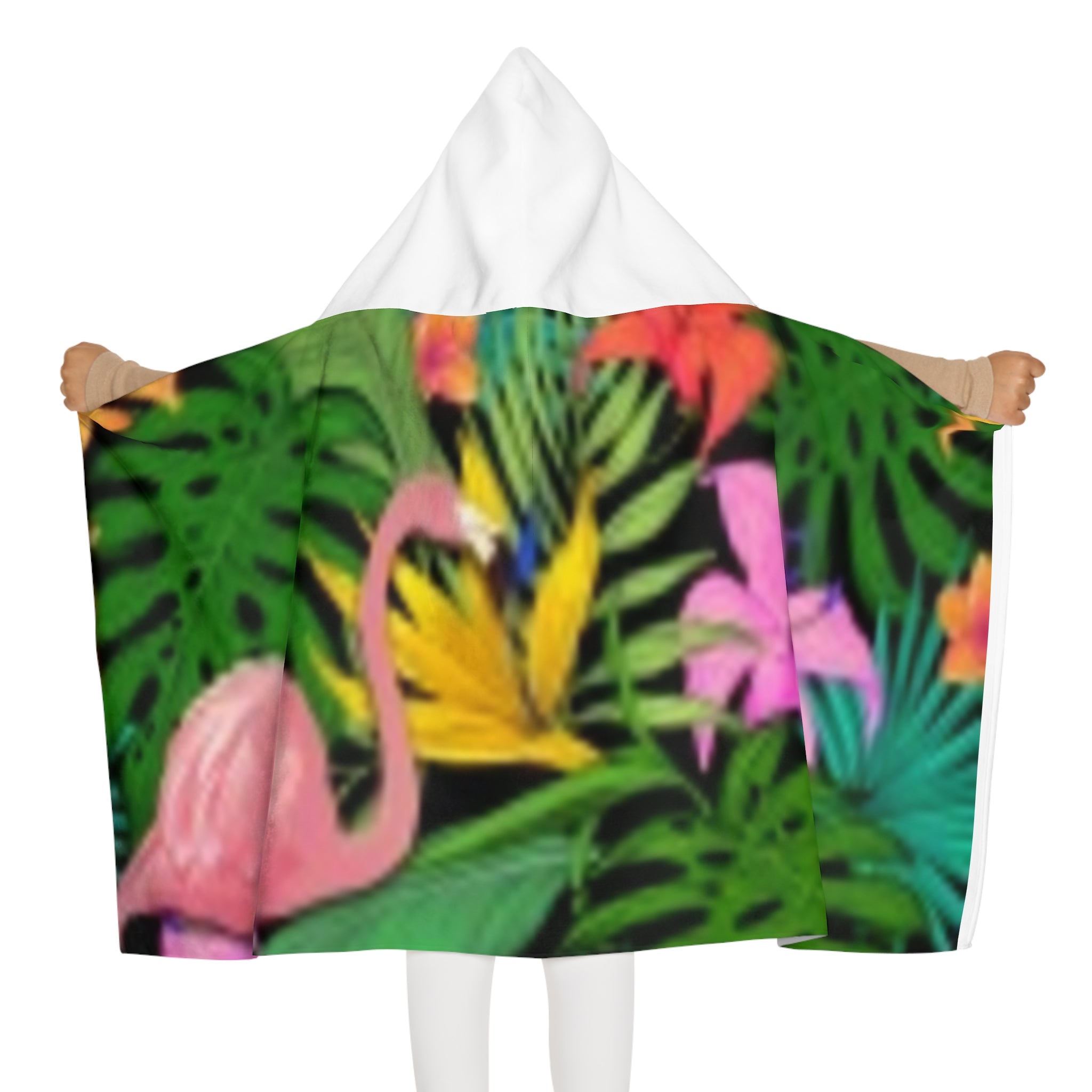Tropical Flamingo Hooded Towel — Kids Beach & Pool Wrap