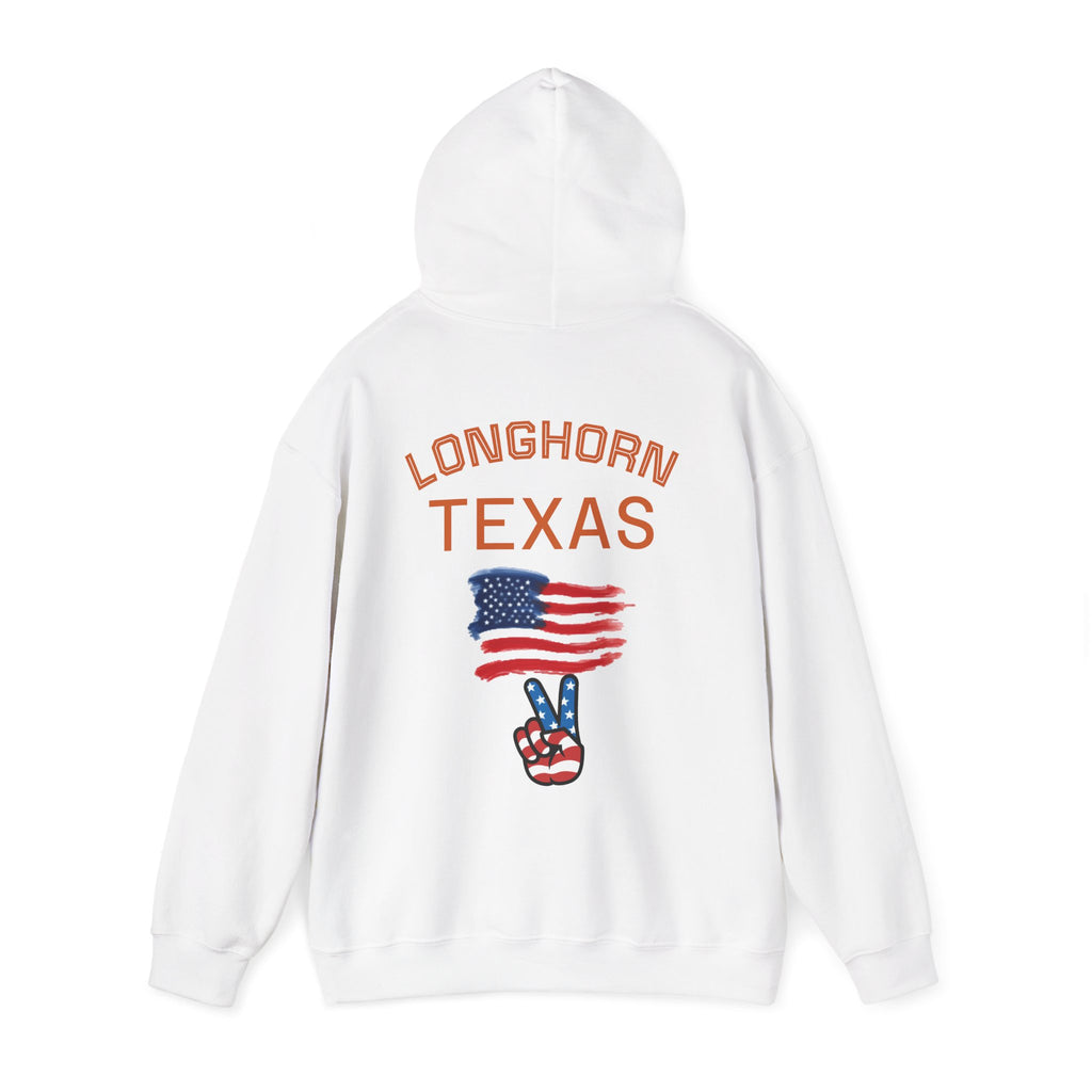 Longhorn Texas Hoodie — Patriotic American Flag Sweatshirt