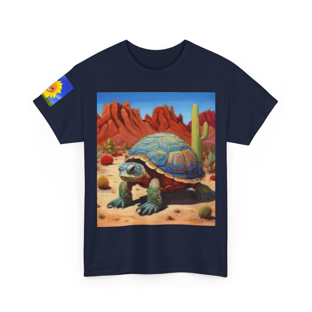 T-Shirt — Desert Turtle & Scenic River Vintage Nature Artwork