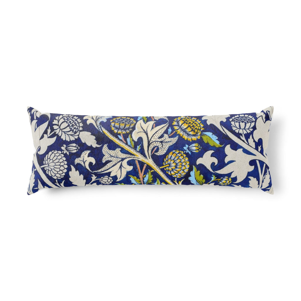 Floral Blue Body Pillow – Vintage Botanical Bolster
