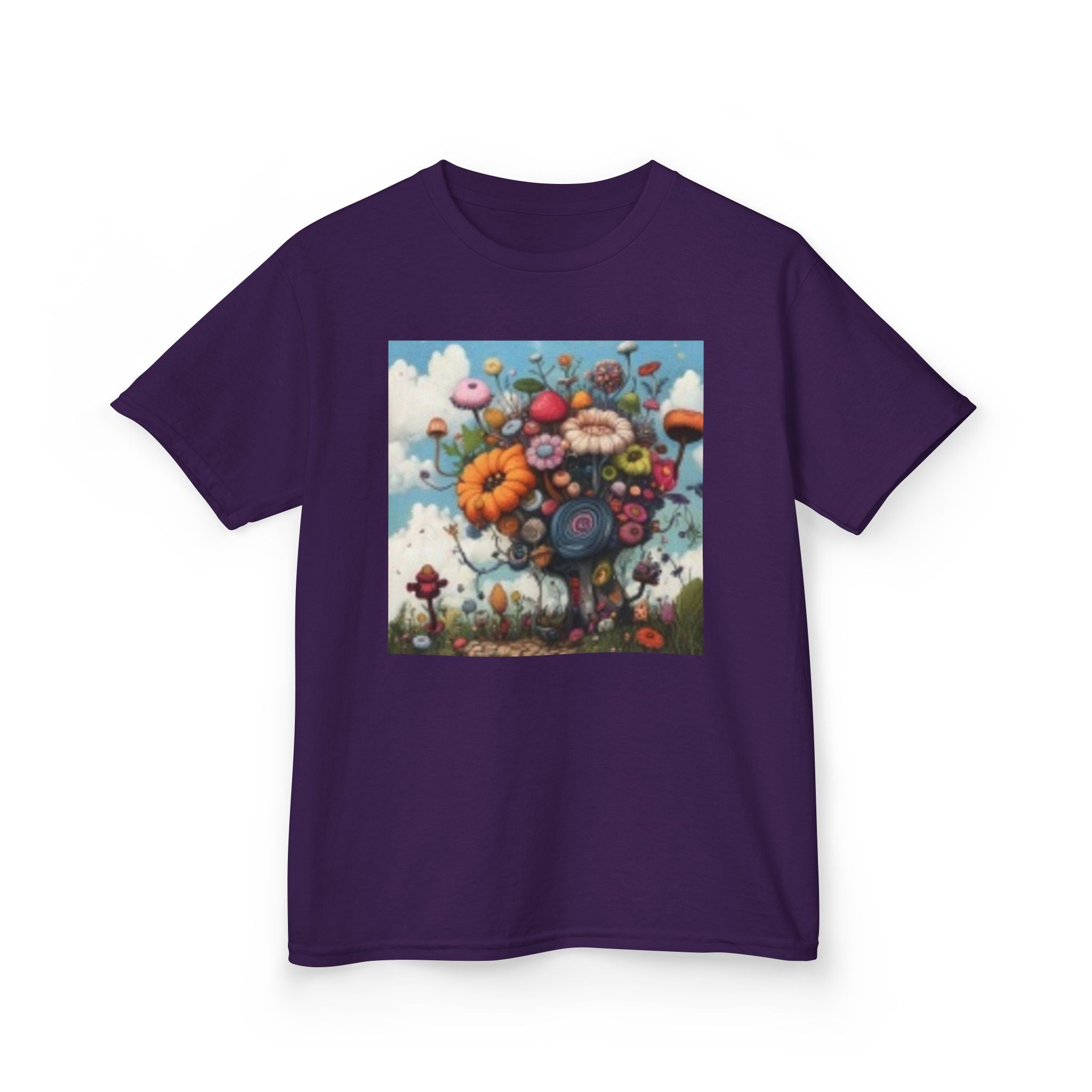 Kids T‑Shirt — Colorful Fantasy Flower Garden Print