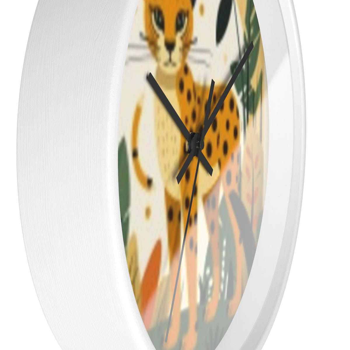 Cheetah Jungle Wall Clock — Cute Safari Nursery & Children  Decor