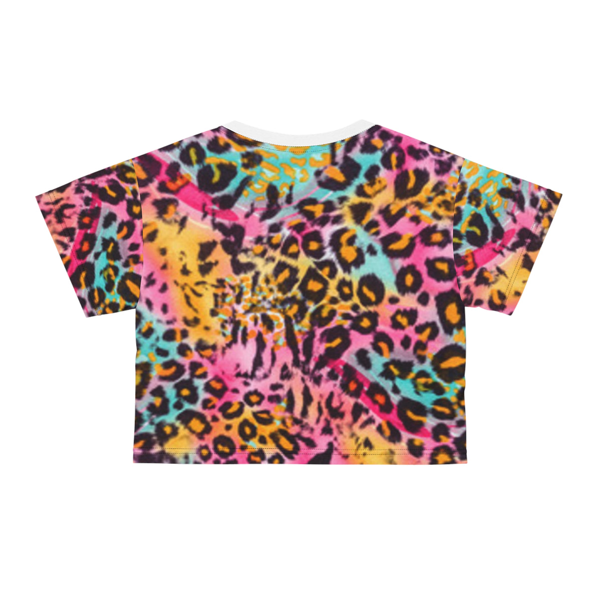 Neon Leopard Print Crop Tee