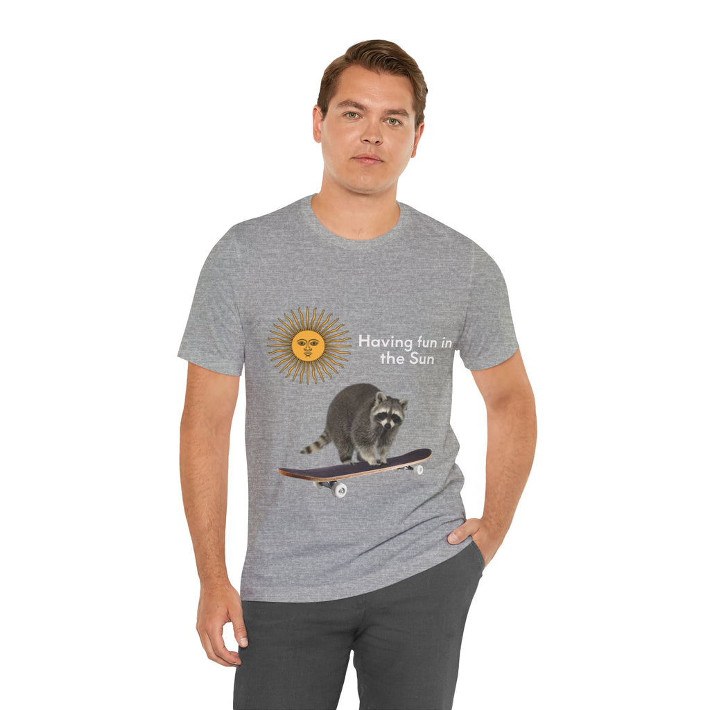 Raccoon Riding Skateboard T-Shirt — Cute Skate & Wildlife Graphic Tee