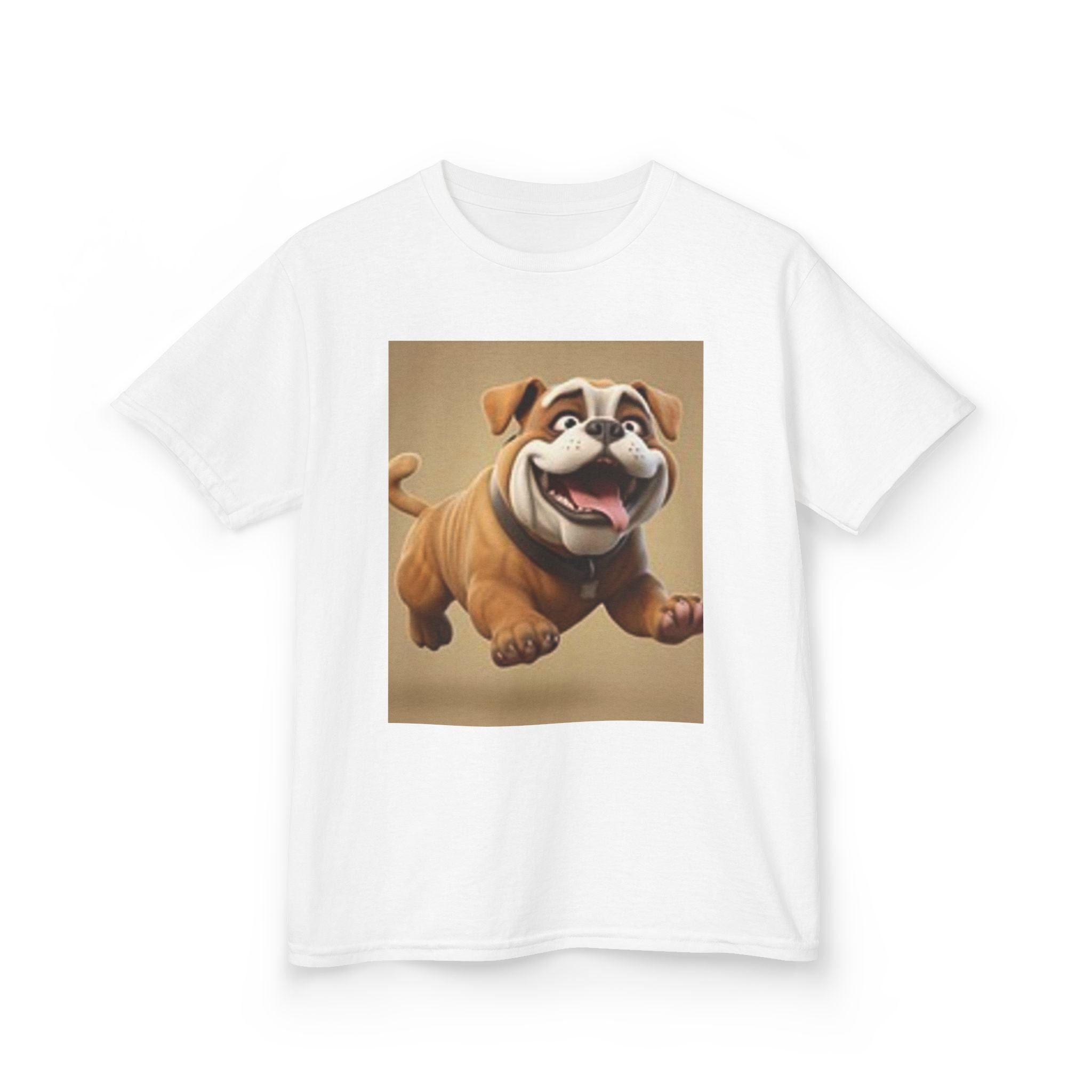 Kids Bulldog & Cute Cats Graphic Tee — Playful Puppy and Cat Stack Kids T-Shirt