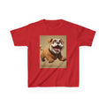 Kids Bulldog & Cute Cats Graphic Tee — Playful Puppy and Cat Stack Kids T-Shirt