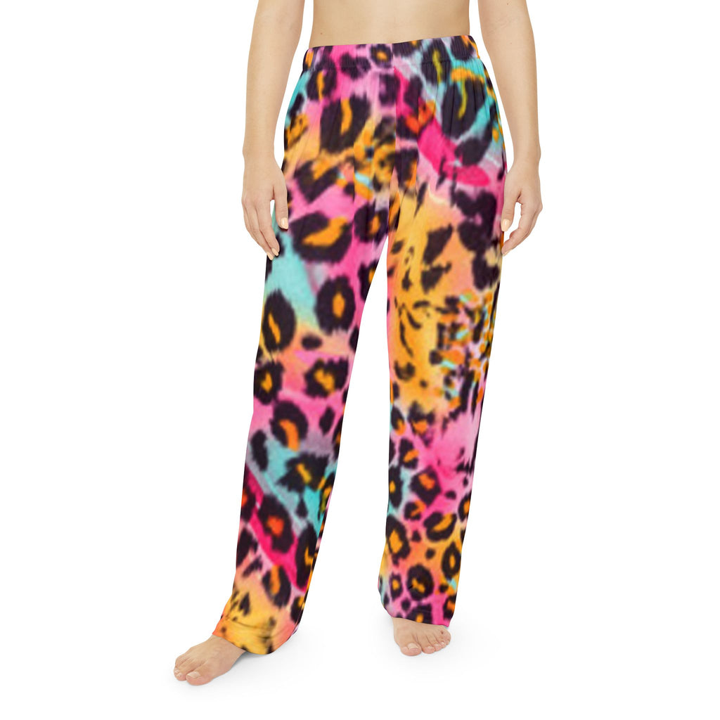 Women's Colorful Neon Leopard Pajama Pants — Soft Lounge Sleepwear