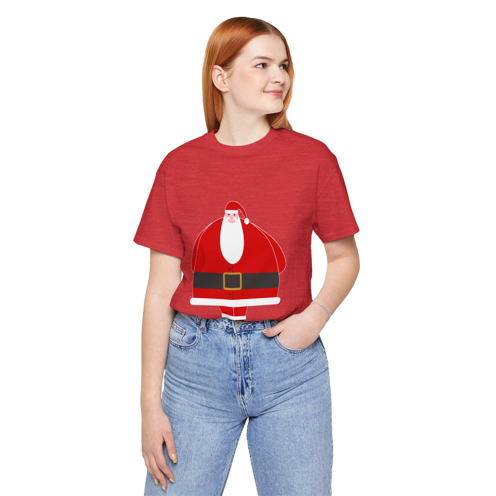 Santa Claus Graphic Tee — Cute Round Santa Christmas T-Shirt