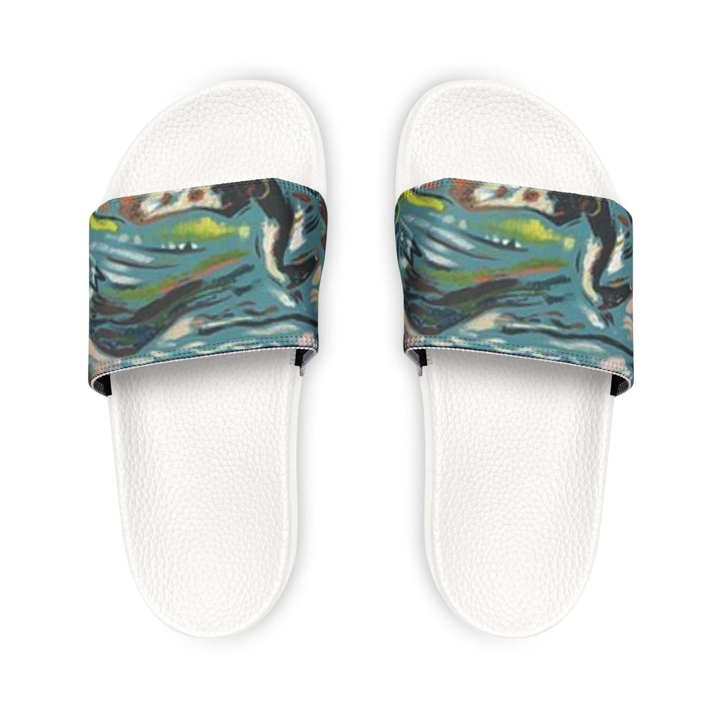 Men's Removable-Strap Sandals — Abstract Horse Ocean Slide Sandals