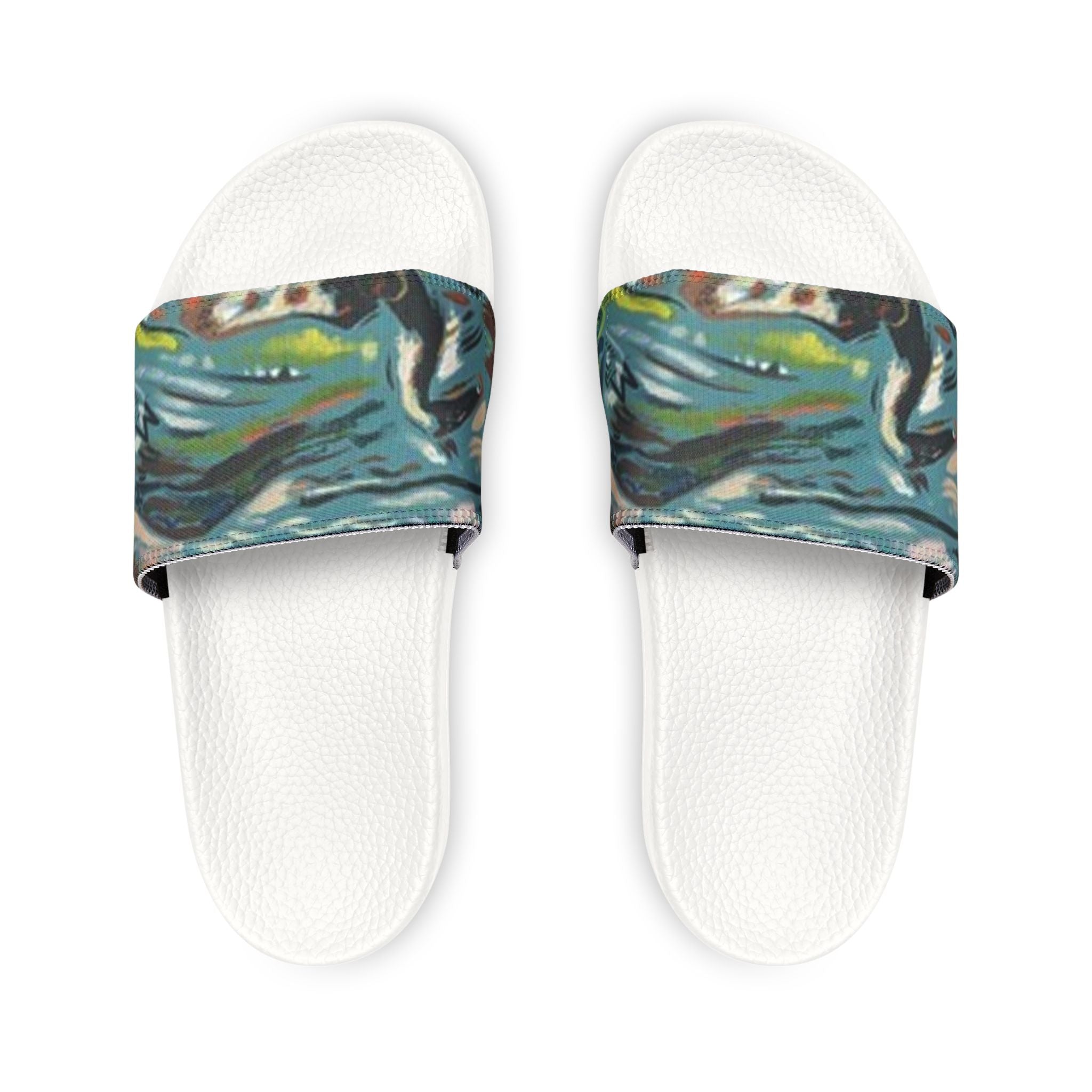 Men's Removable-Strap Sandals — Abstract Horse Ocean Slide Sandals