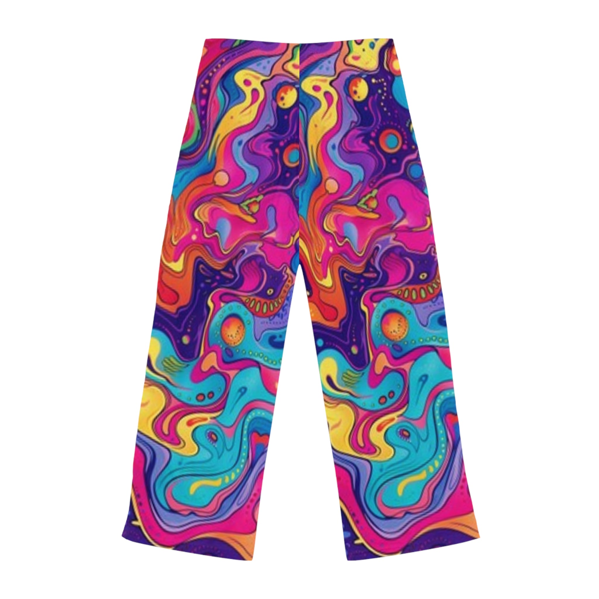 Psychedelic Swirl Women's Pajama Pants - Colorful Abstract Lounge Trousers