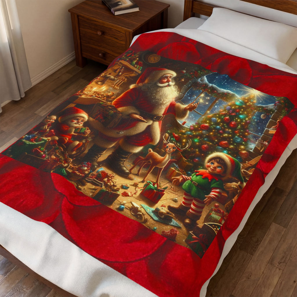 Santa Claus Workshop Plush Blanket