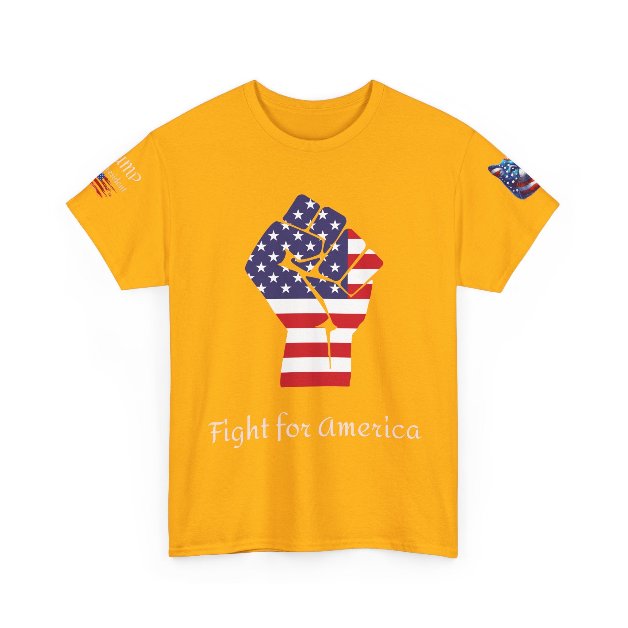 T-shirt patriotique Donald J TRUMP — Poing patriotique drapeau américain