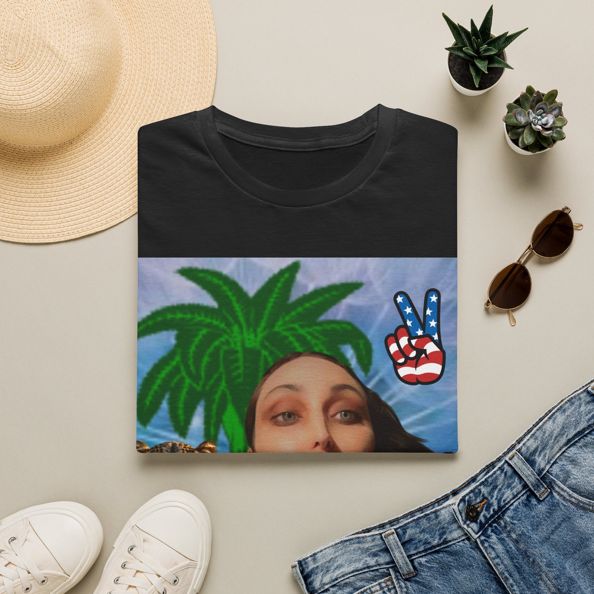 Paisley Tee — Vintage Glam Face Print T‑Shirt