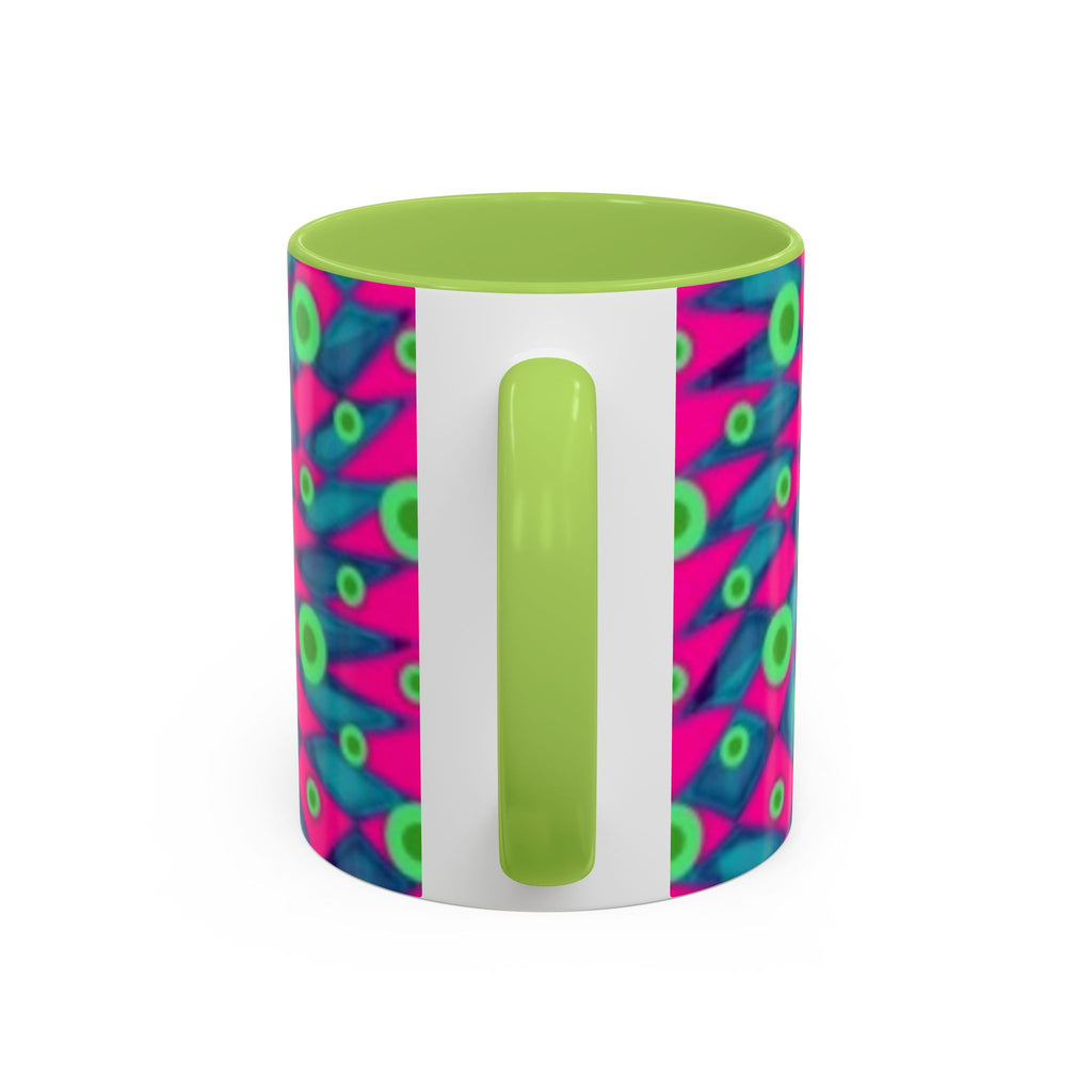 Abstract Neon Pattern Coffee Mug — Vibrant Retro Geometric Accent Mug (11/15oz)