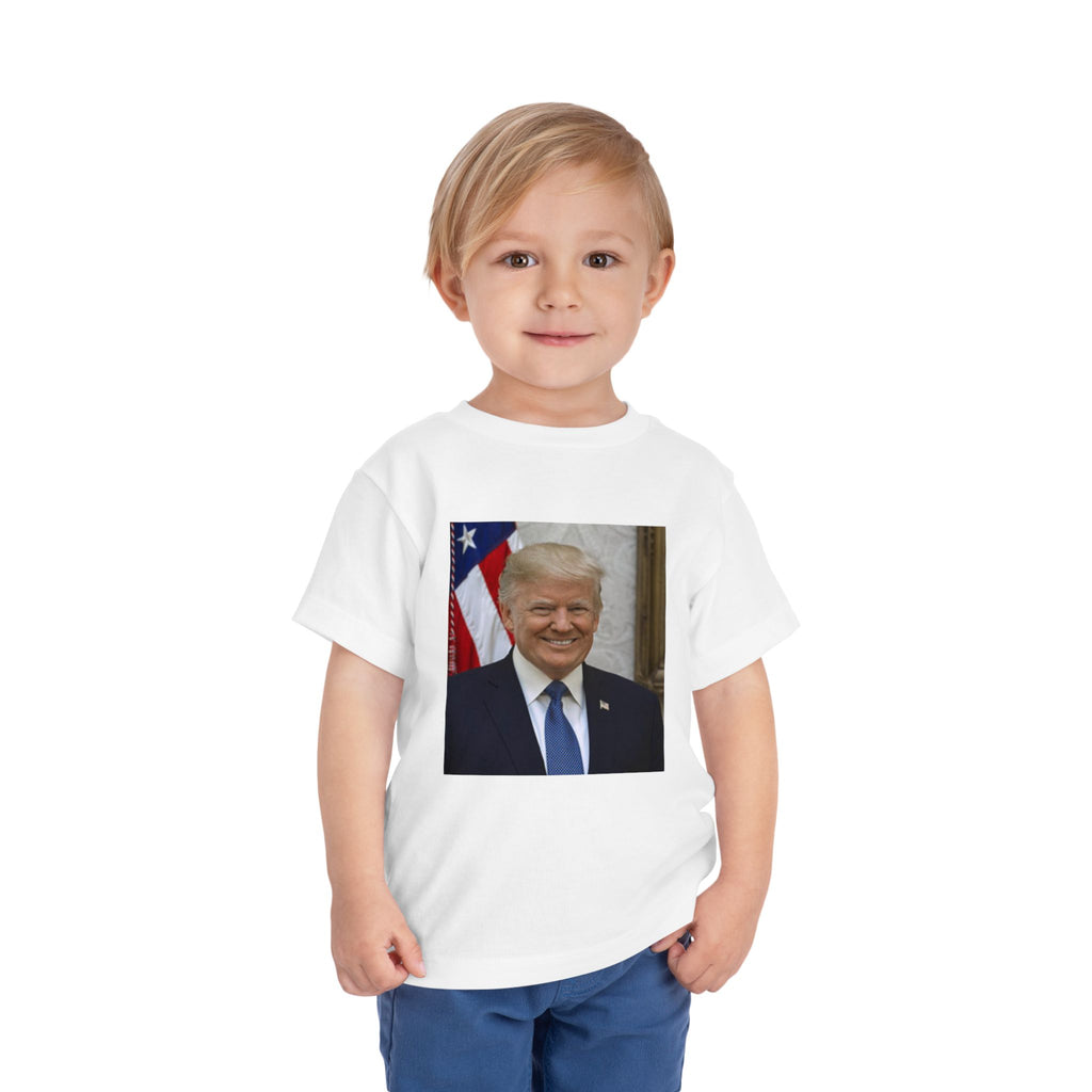Toddler Tee with Patriotic Portrait & Flag Graphic
