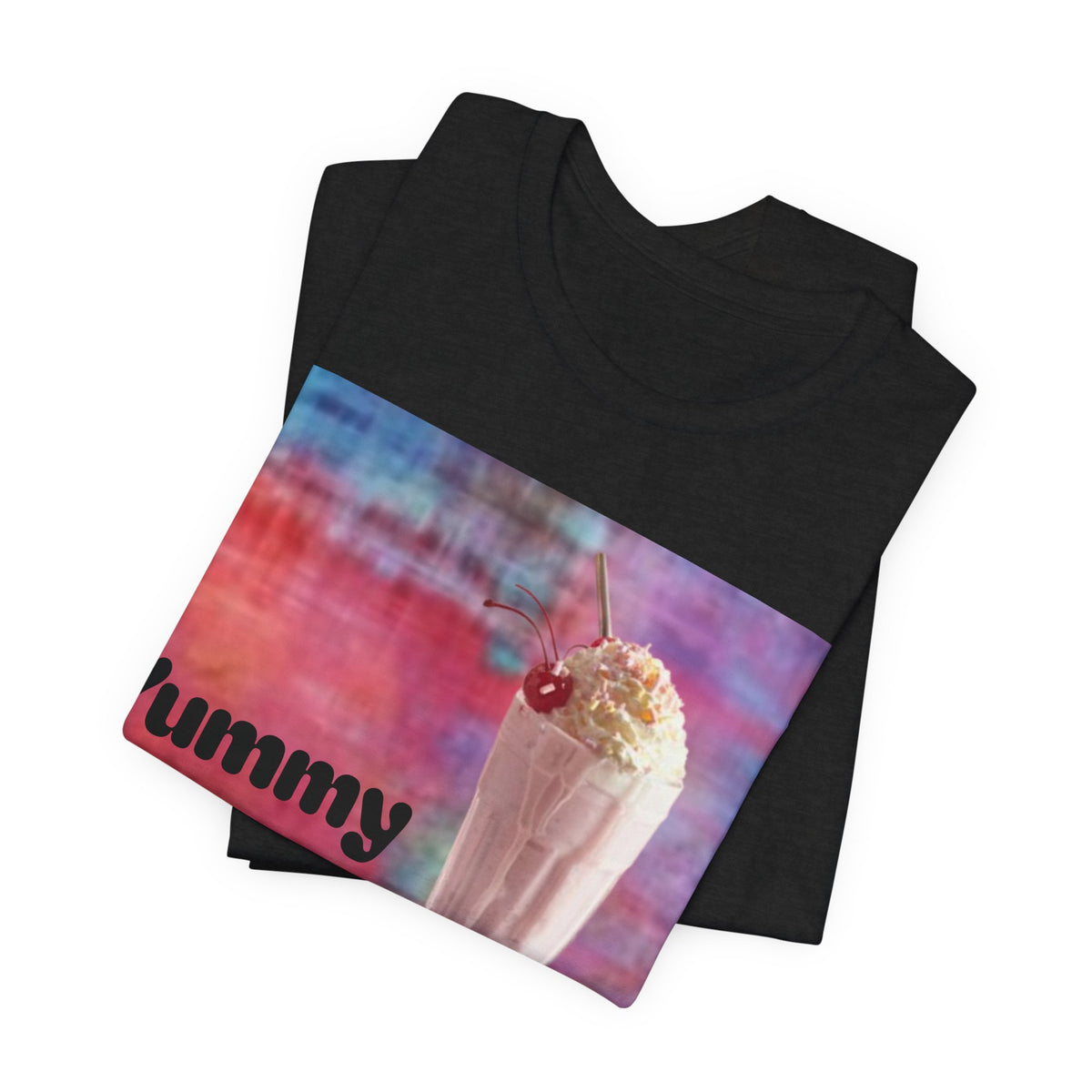 Yummy Strawberry Milkshake Tee - Retro Colorful Ice Cream Soda Graphic T-Shirt
